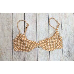 JULLIET Women's Swimwear Bikini Top Gingham Underwire Size Small Made In BALI